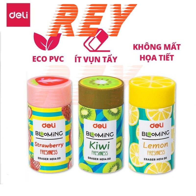COMBO 3 Viên Gôm tẩy bút chì hình trái cây DELI 01400