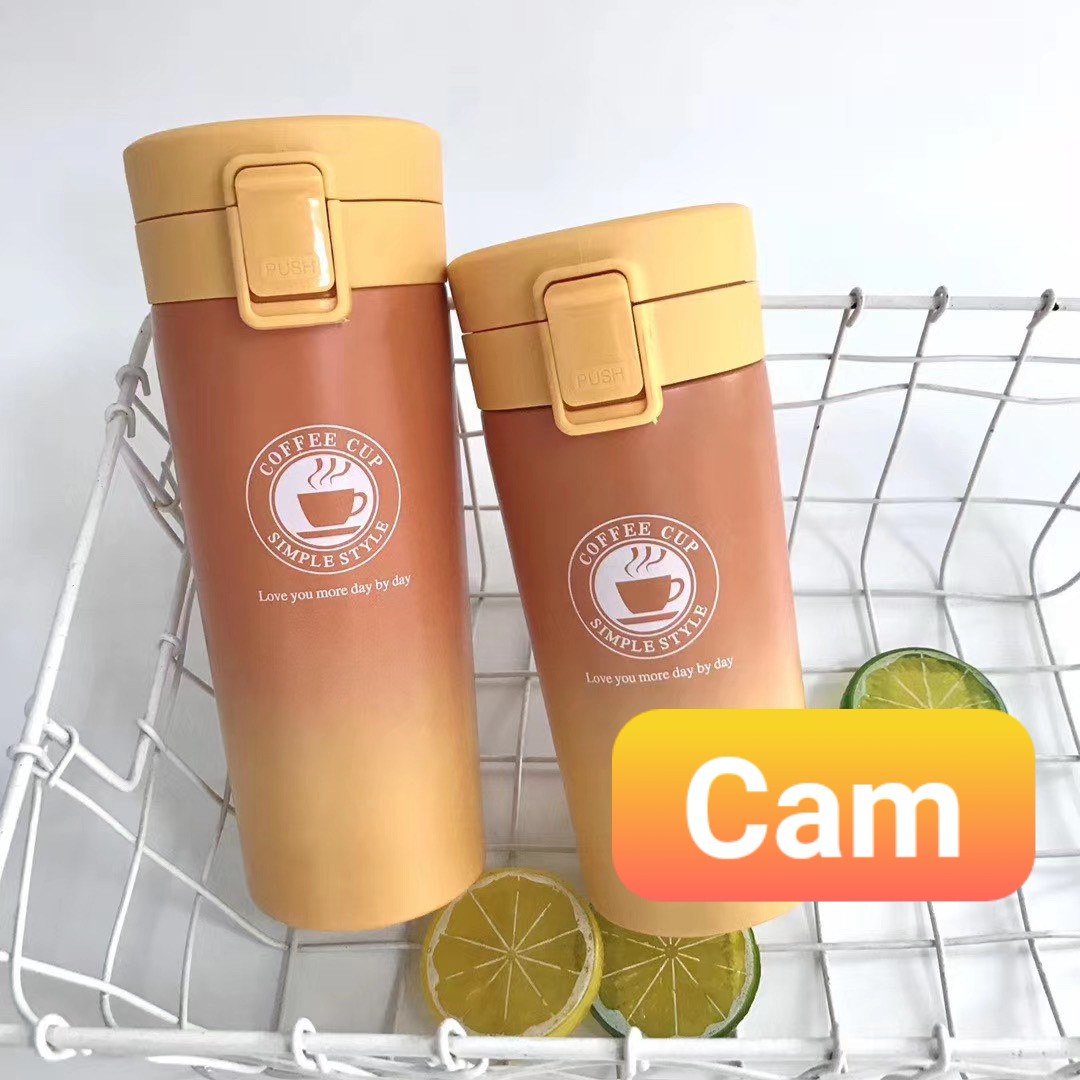 Ly giữ nhiệt CaFe STyLe 500ml Nắp Bật tiện dụng , phong cách - 4 màu tùy chọn