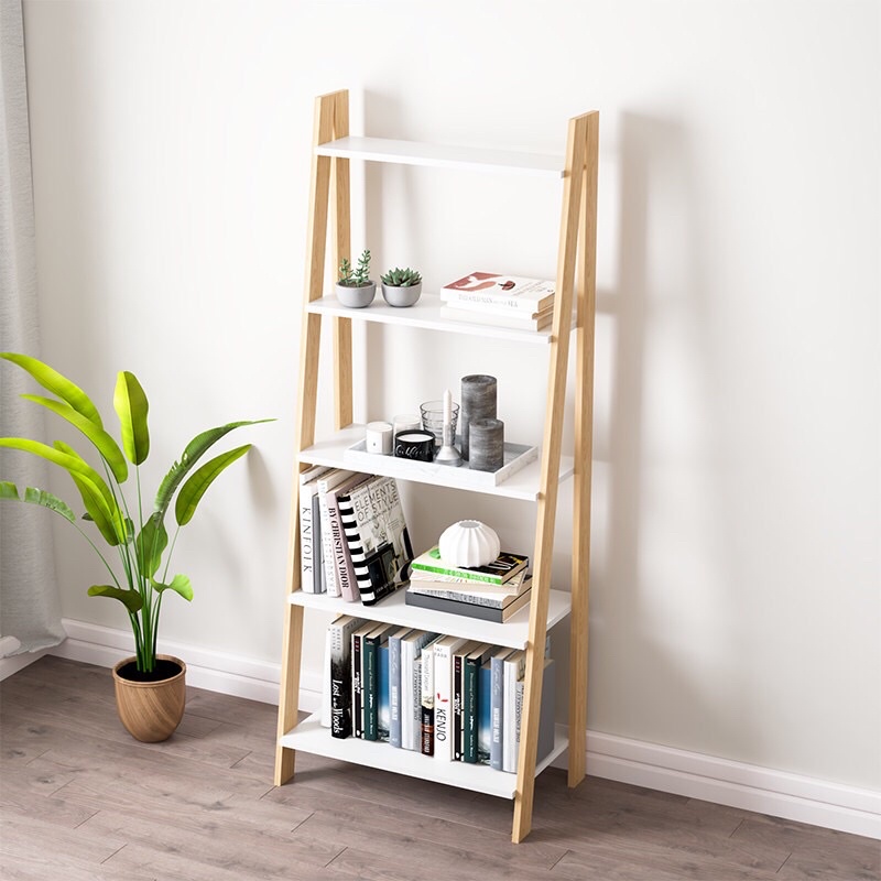 Kệ sách đa năng 5f hình thang decor trang trí phòng khách, studio, spa - gp114