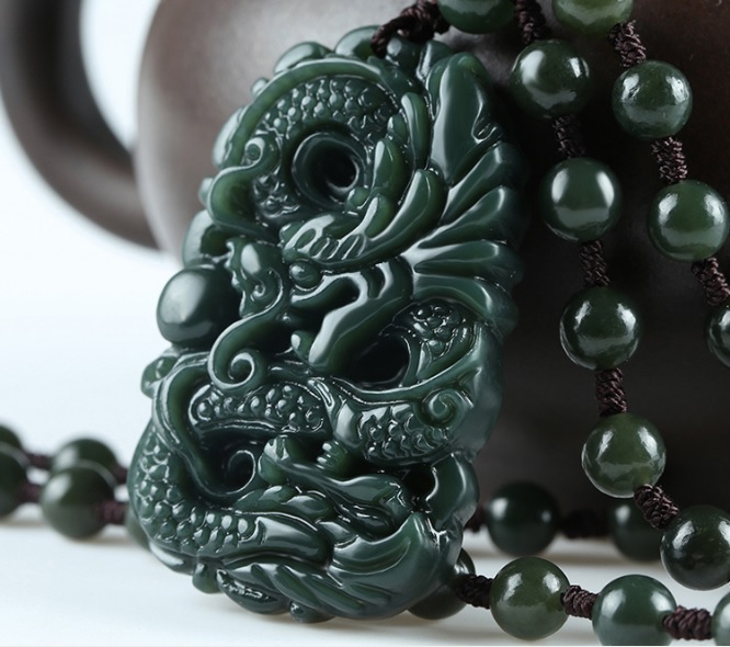 [HCM]Mặt Dây chuyền nam đá phong thuỷ mặt rồng cẩm thạch ML998