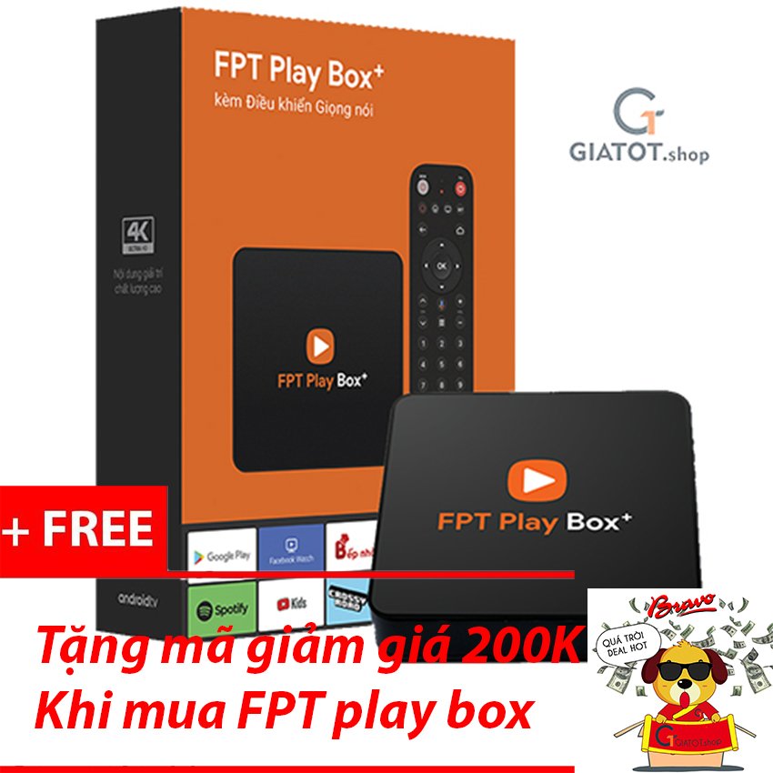 [Nhập ELJAN11 giảm 10% tối đa 200k đơn từ 99k]FPT Play Box+ 4K 2019 (Model S400) Android TV 9 điều khiển giọng nói tặng gói giải trí 12T