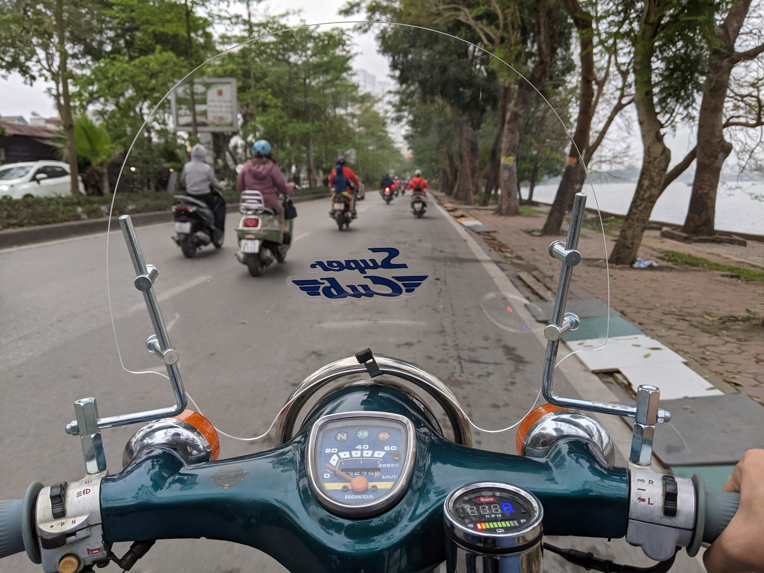 Kính chắn gió xe cub đèn tròn Asahi Faring Cub