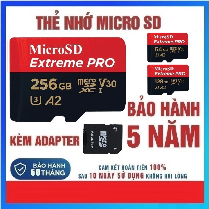 Thẻ nhớ microsd 256gb 128gb 64gb 32gb pro upto 170mb/s