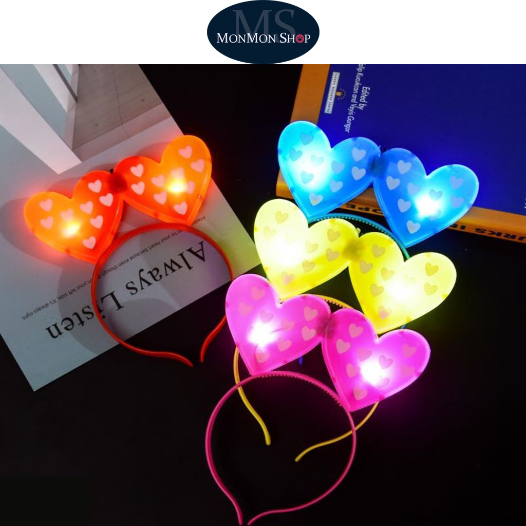 Băng đô đèn led phát sáng hình trái tim tình yêu/ Đồ chơi Halloween, lễ tết