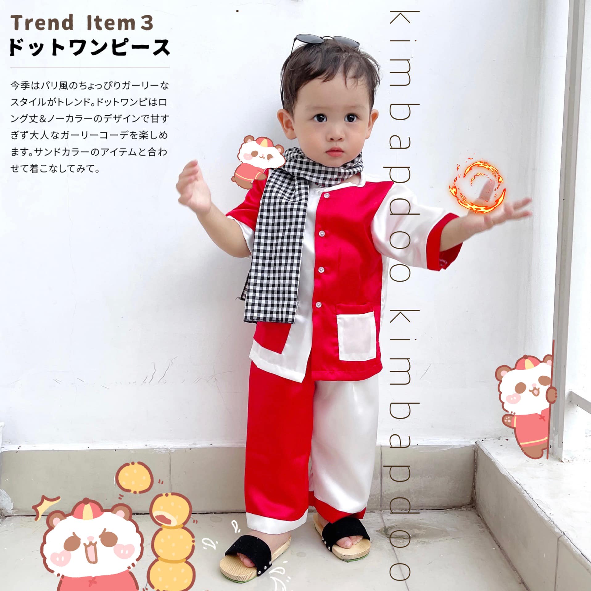 Bà ba cho bé - bà ba đỏ trắng mềm mát cho bé đi chơi