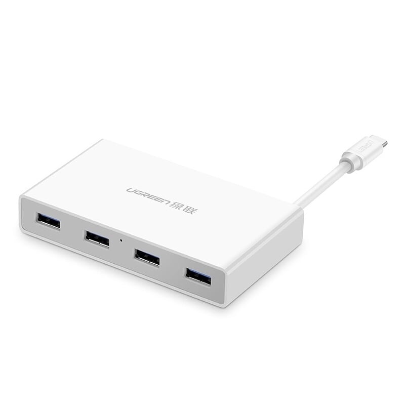 Ugreen 30278 màu trắng bộ chuyển đổi type c sang 4 usb 3.0 bọc nhựa abs 30278