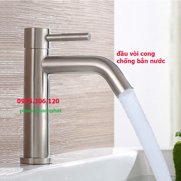 [HCM][GIÁ HỦY DIỆT]Vòi Rửa Mặt Lavabo Vòi Lavabo Lạnh 100% INOX 304 N6000 Fotar LA ĐIẾU LẠNH dùng cho nước lạnh đầu vòi có mỏ cong chống bắn nước