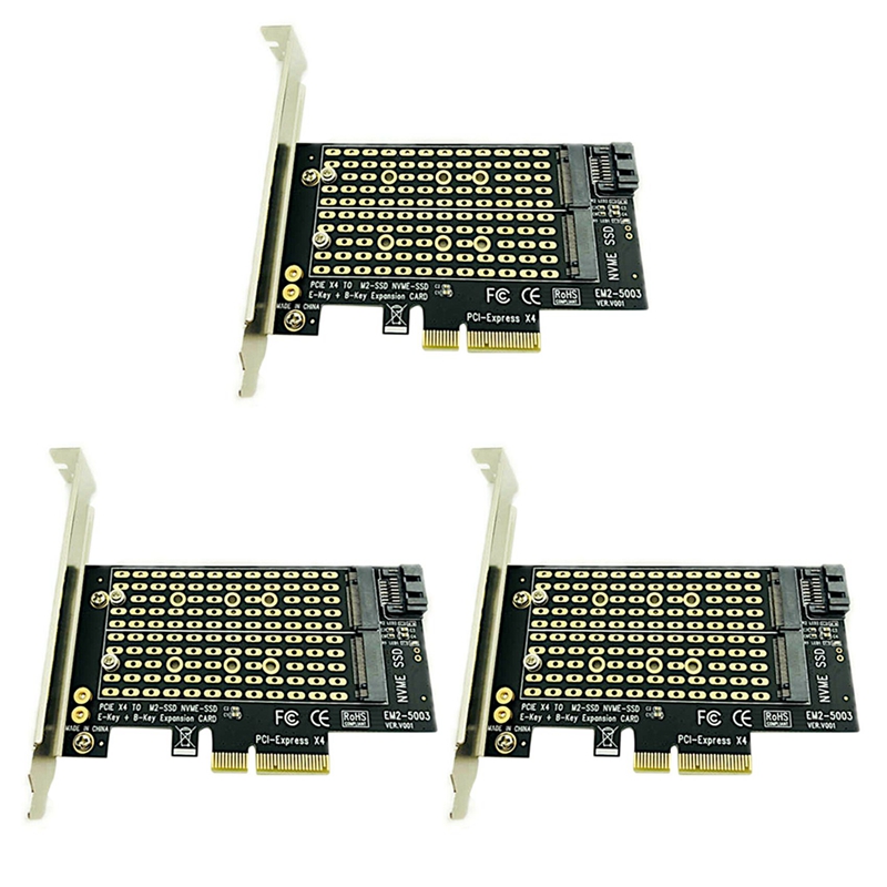 3X Pcie to M2/M.2 Adapter M.2 Ngff to Desktop Pcie X4 X8 X16 Nvme Sata Dual Ssd Pci Express Adapter Card