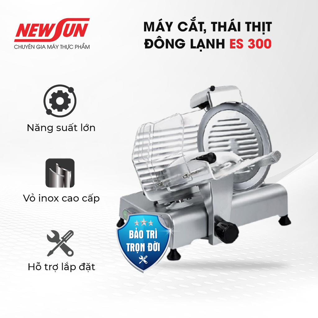 Máy cắt, thái thịt đông lanh es 300 newsun, cắt đều mỏng, năng suất cao
