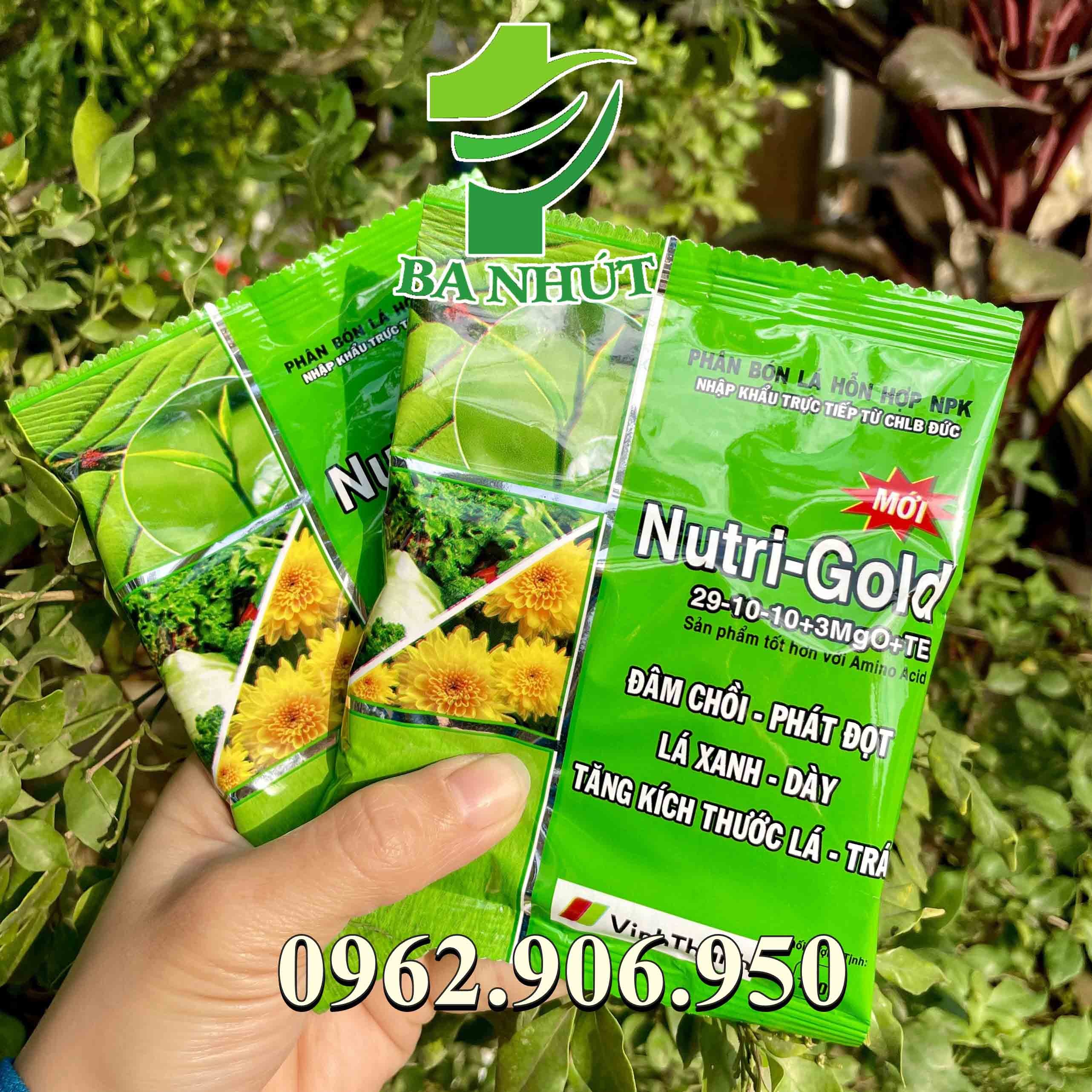 Phân bón nutri - gold 29-10-10+3mgo+te - đâm chồi, phát đọt, xanh dày, bóng mỡ lá