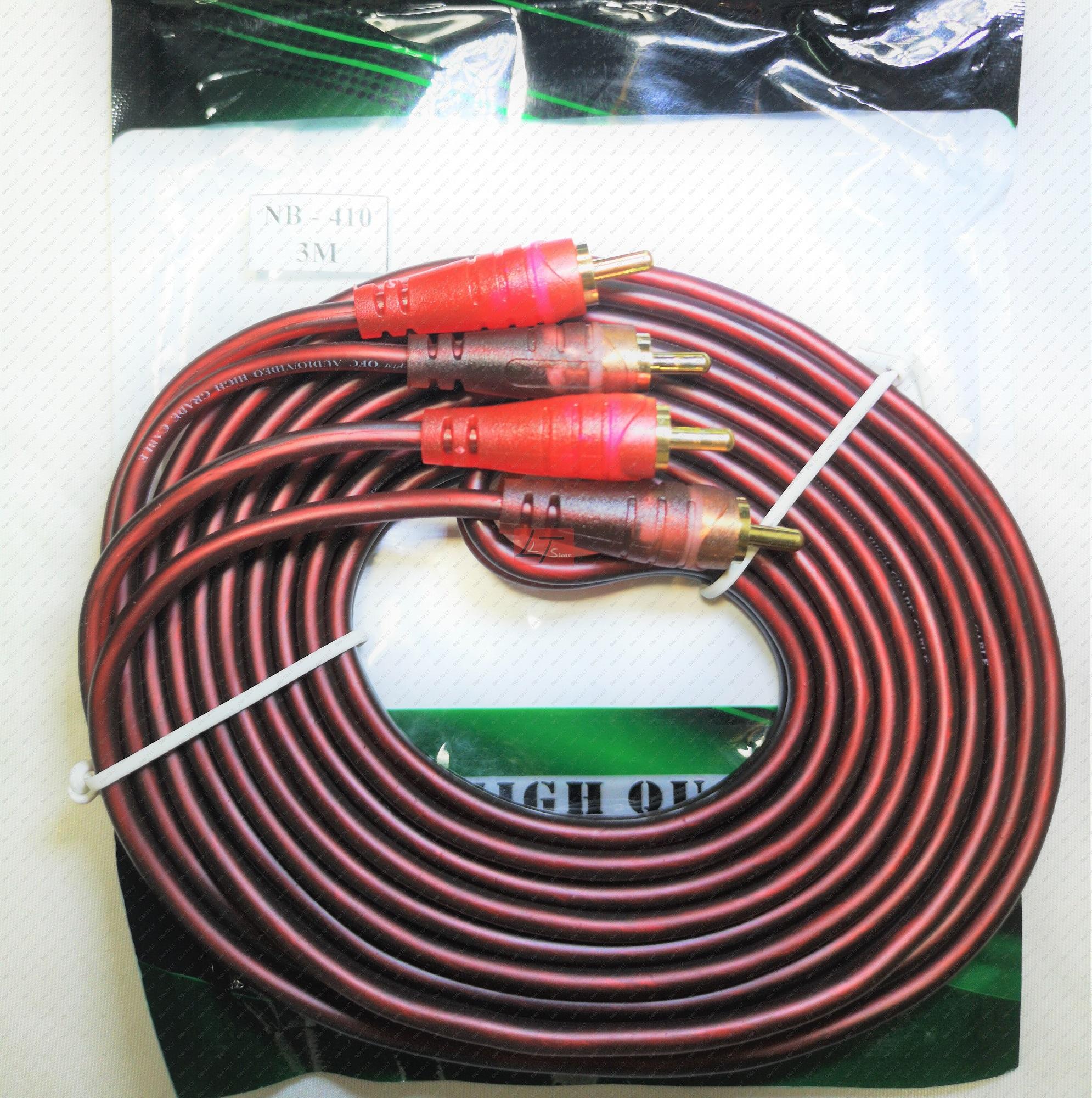 Cáp loa 4 đầu hoa sen RCA dài 3M chống nhiễu cao cấp (dây AV 4 đầu)