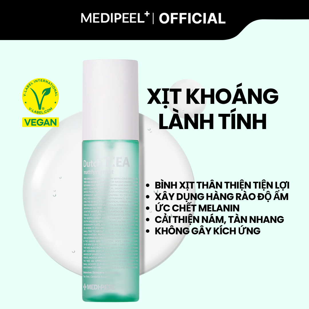 [MEDIPEEL Official]Xịt Khoáng se khít lỗ chân lông Ducth Tea Mattifying Mist (Xịt khoáng tea tree, Xịt khoáng làm dịu, Xịt khoáng Hàn Quốc, Xịt khoáng chứa tea tree, Xịt khoáng cấp ẩm, Xịt khoáng hydration)