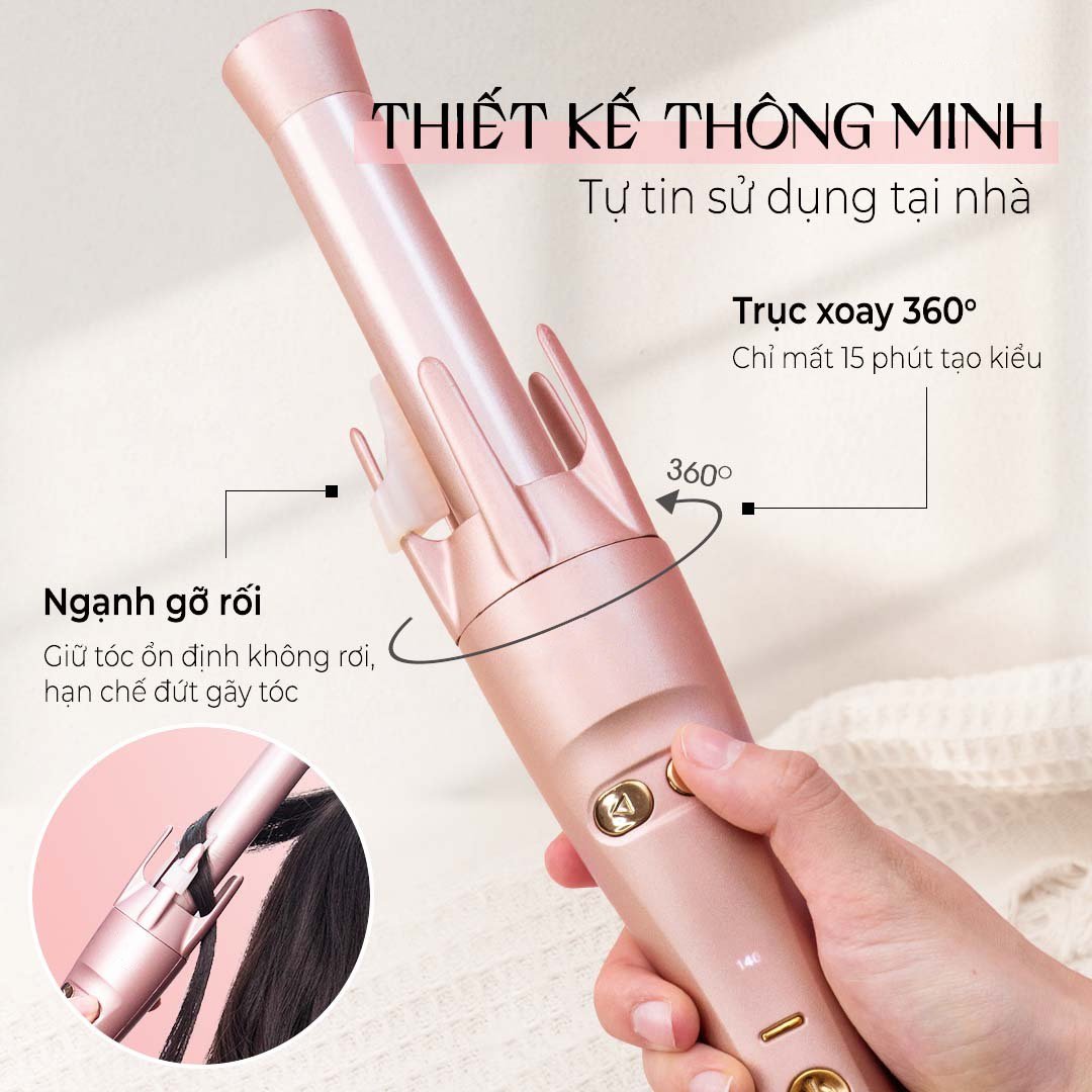 Máy uốn tóc tạo kiểu tự xoay Auto Rotating Hair Curler phù hợp với mọi loại tóc
