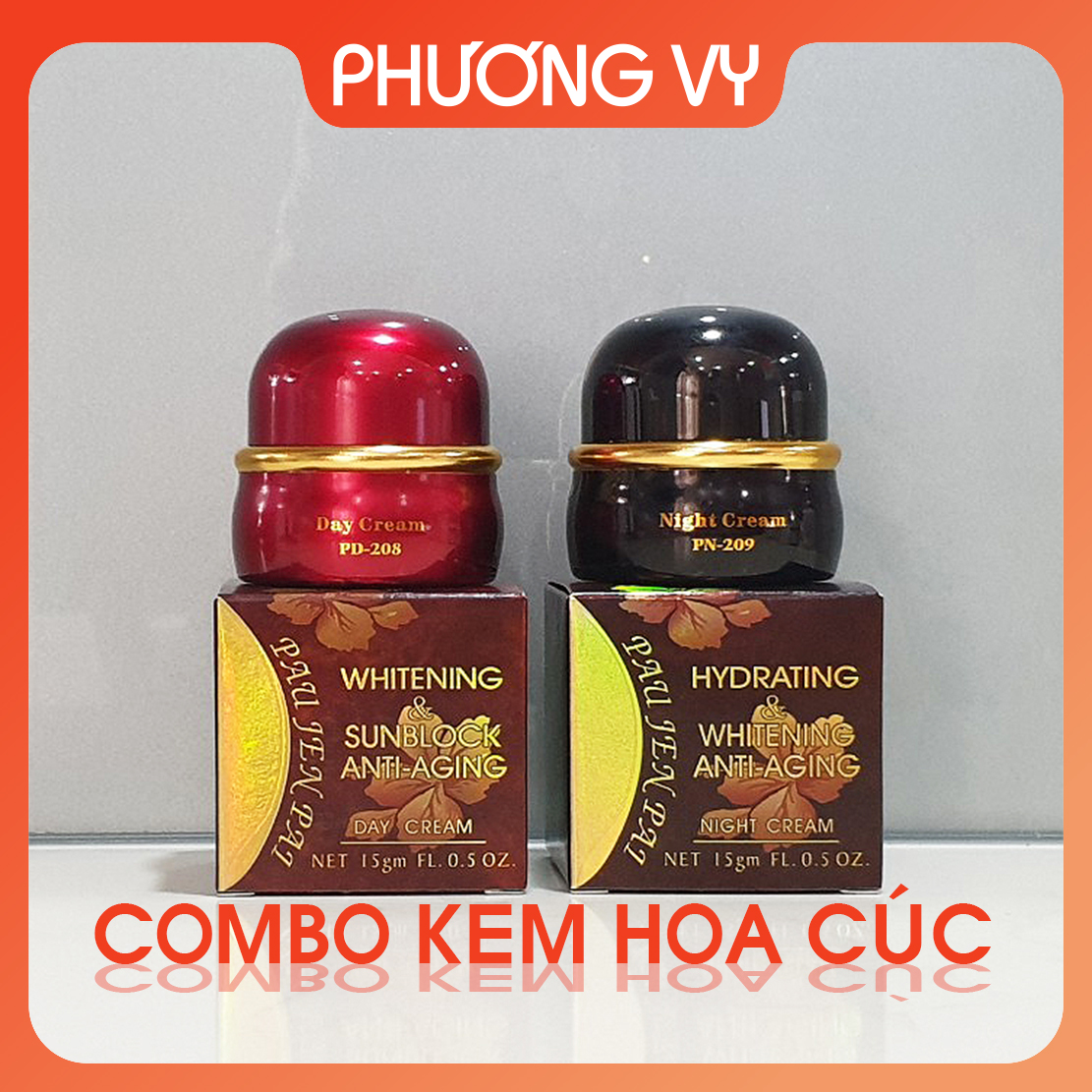 [CHÍNH HÃNG] COMBO ngày đêm Kem Hoa Cúc, làm sạch nám và dưỡng trắng da, kem nám, mỹ phẩm Pau Jen Pai.