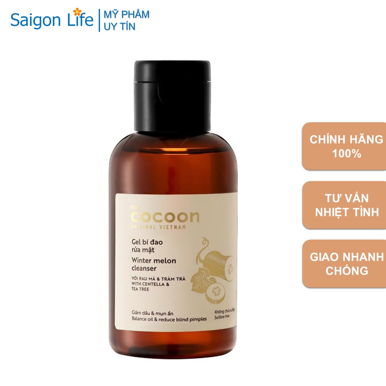 Gel rửa mặt bí đao cocoon cleanser 140ml