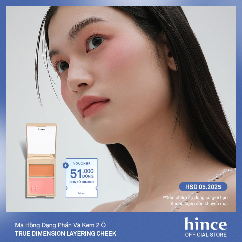 Má hồng dạng phấn và kem 2 ô hince true dimension layering cheek 9.3g