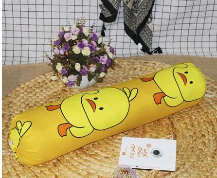 Vỏ gối ôm Cotton Poly,bao gối ôm 35x100cm mẫu vịt vàng