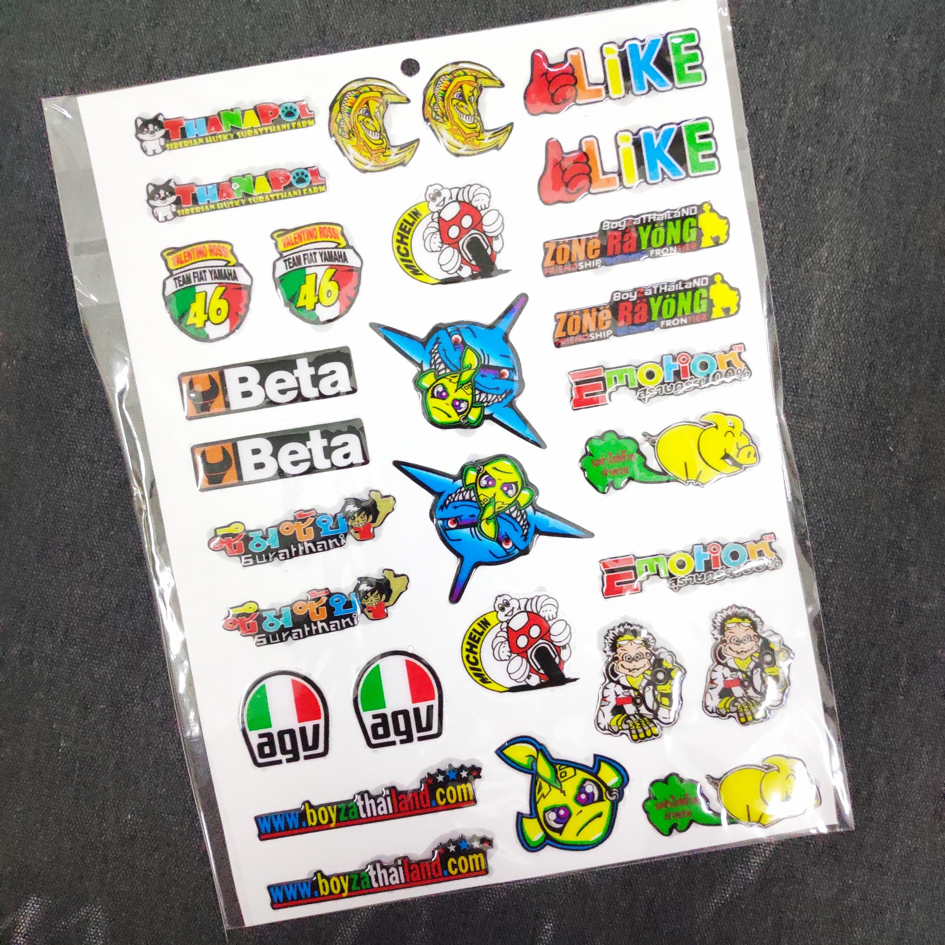 [SIÊU TEM] TEM DÁN ĐỔ KEO TRANG TRÍ XE MÁY (LOGO CÁ MẬP,LIKE,BOYZATHAI,AGV...)