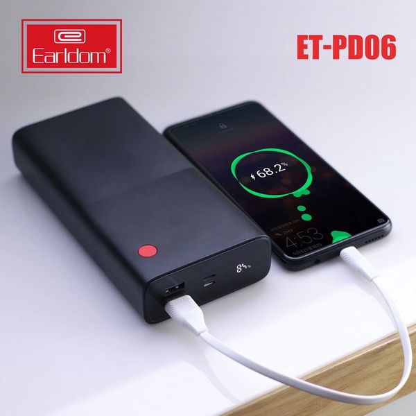 Sạc dự phòng 30.000mAh PD06 sạc nhanh Qc, pin tích điện 30000 cao cấp Earldom