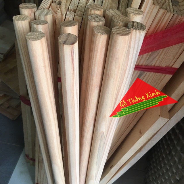 Thanh gỗ tròn dài 1m, đường kính 2cm to hơn ngón tay cái