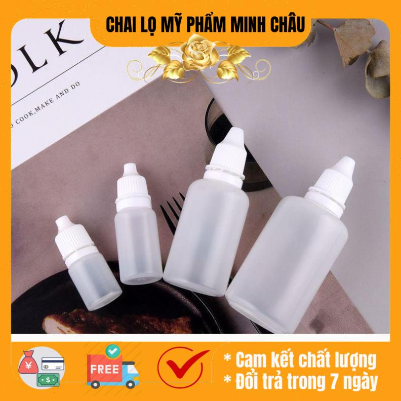 100 Vỏ Lọ chai nhựa nhỏ mắt 5ml/10ml/20ml/30ml/50ml Granty - Chai lọ chiết mực