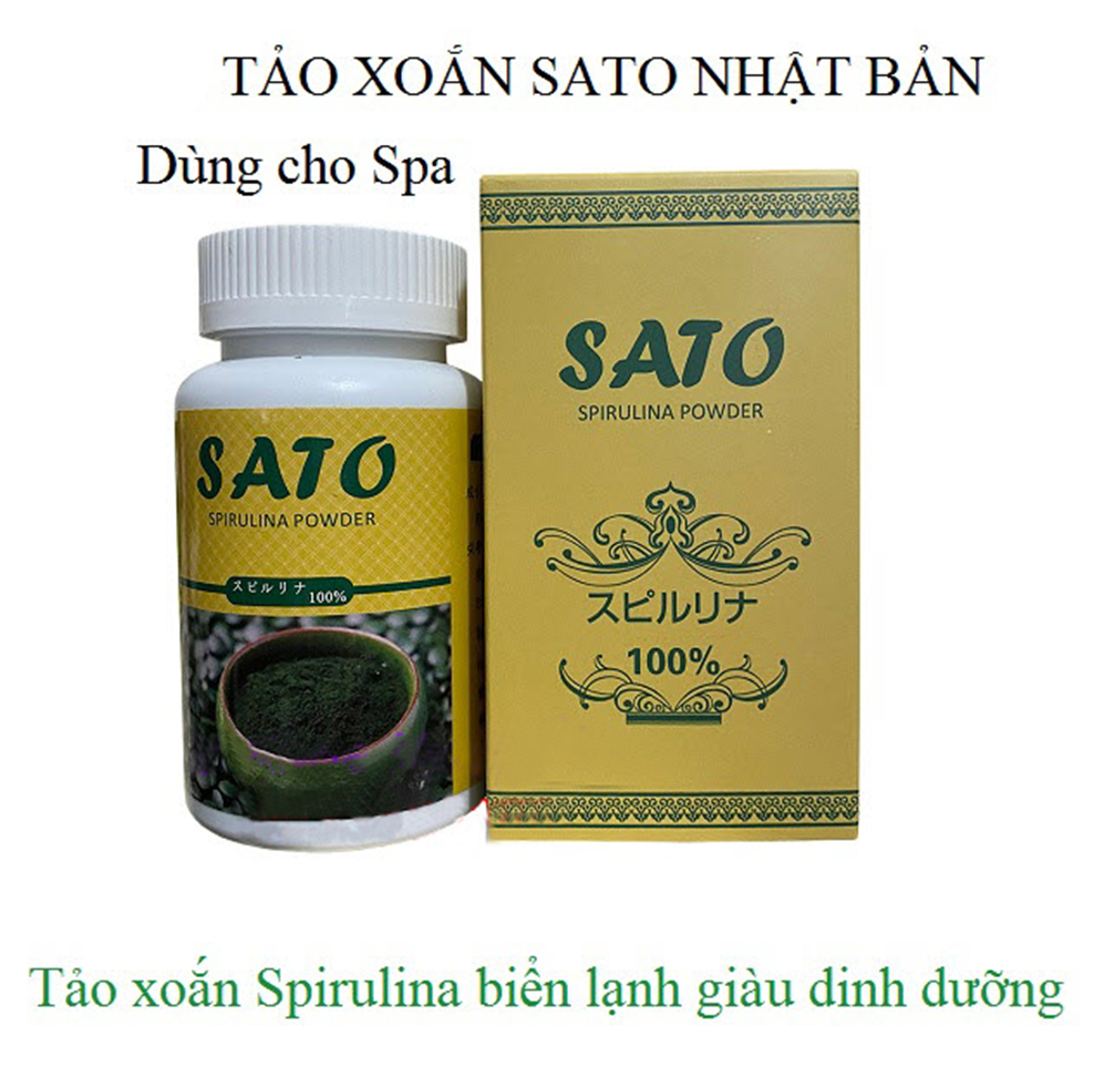 TẢO XOẮN SATO NHẬT BẢN DẠNG BỘT, Tảo Xoắn Dưỡng Da Làm Trắng Da Dạng Bột - Phù hợp với mọi loại da, Giúp da săn chắc, cấp ẩm, se khít lỗ chân lông cho da