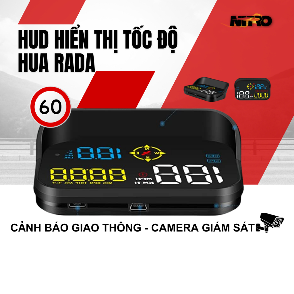 Bộ hud hiển thị tốc độ ô tô rada xtb ,hiển thị tốc độ thông tin lên kính lái, cảnh báo giọng nói bảo hành 1 năm