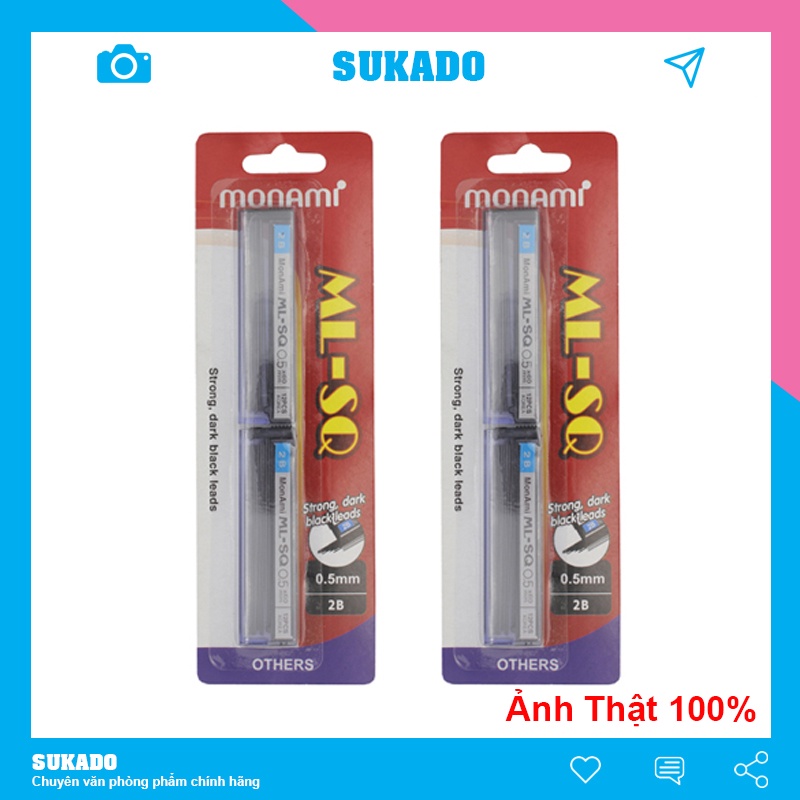 Ruột chì bấm monami 0.5-0.7mm, hộp 2 vỉ sukado