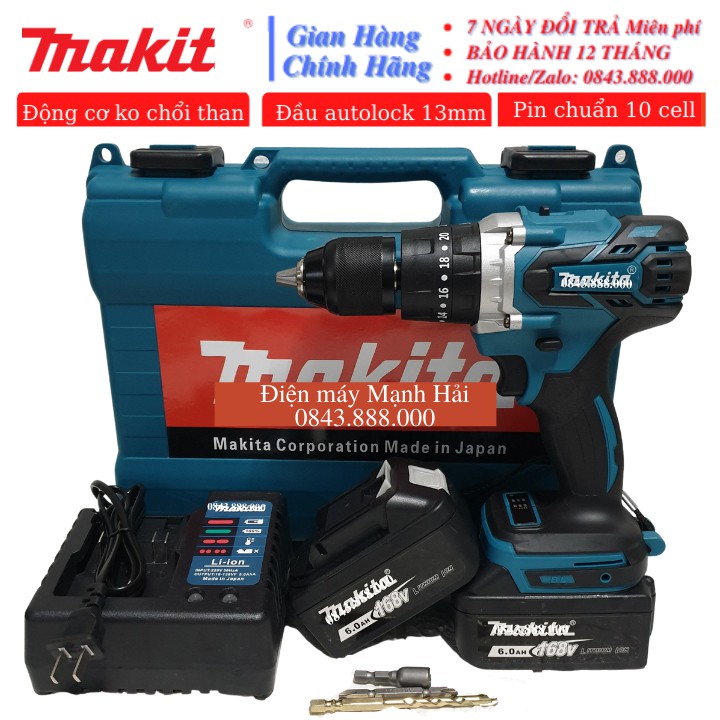 kHOAN PIN MKT 168V KHÔNG CHỔI THAN 2PIN KHỦNG TẶNG KÈM MŨI TÔN, MŨI VÍT, MŨI KHOAN ĐA NĂNG
