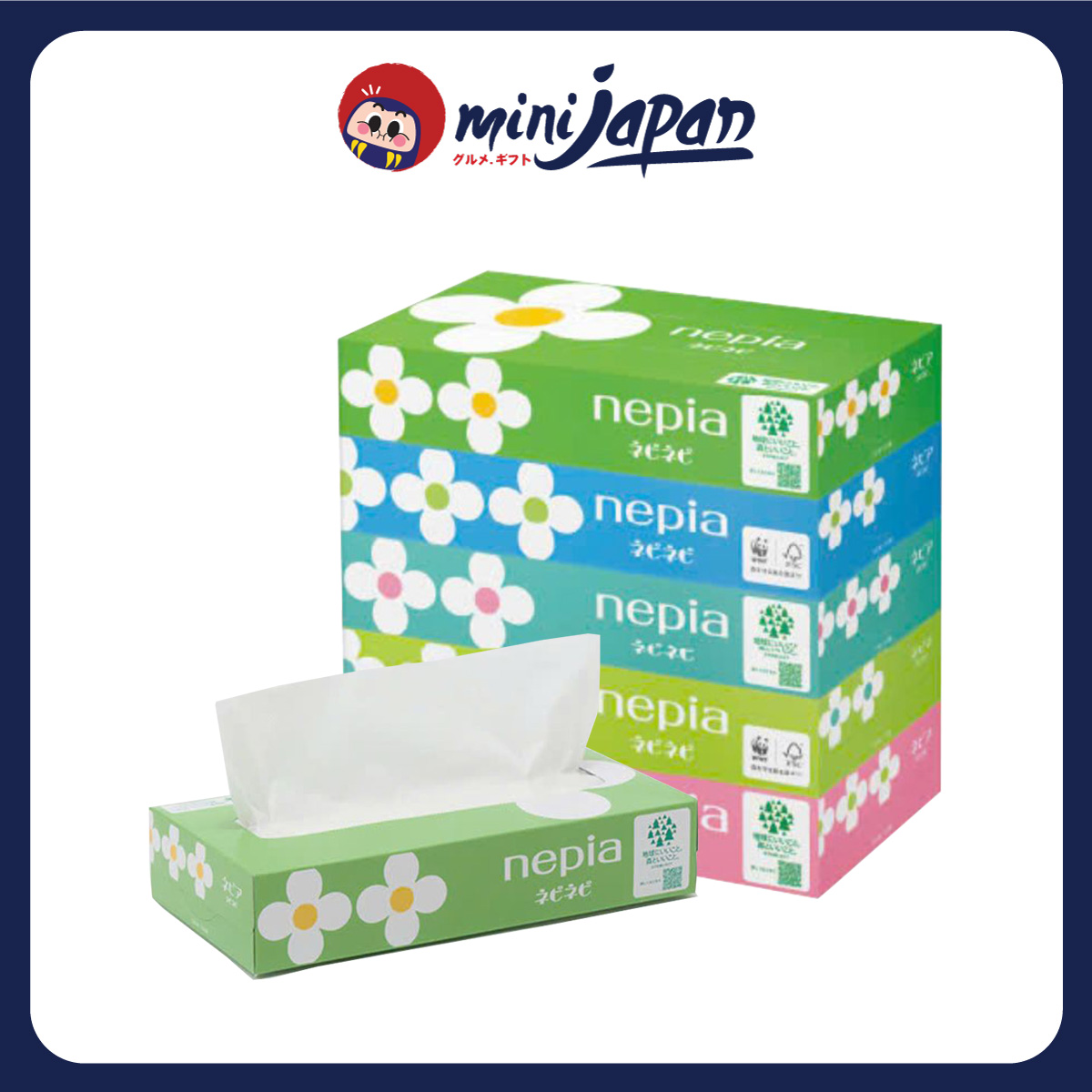 Set 5 hộp khăn giấy cao cấp Nepia 150 tờ đôi/hộp-hàng nội địa nhật