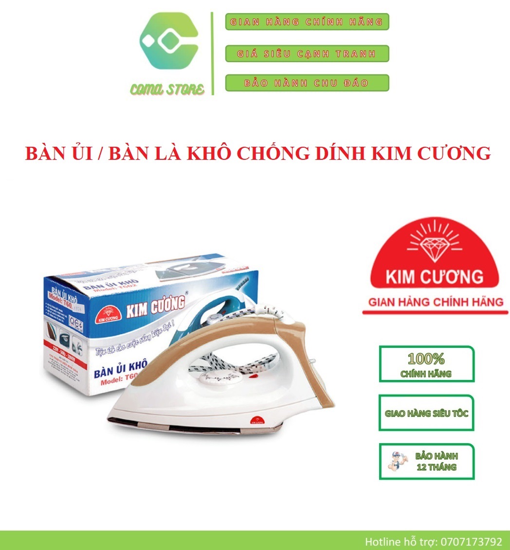 Kc-t602 - bàn ủi / bàn là khô kim cương 1000w - bảo hành chính hãng 12 tháng