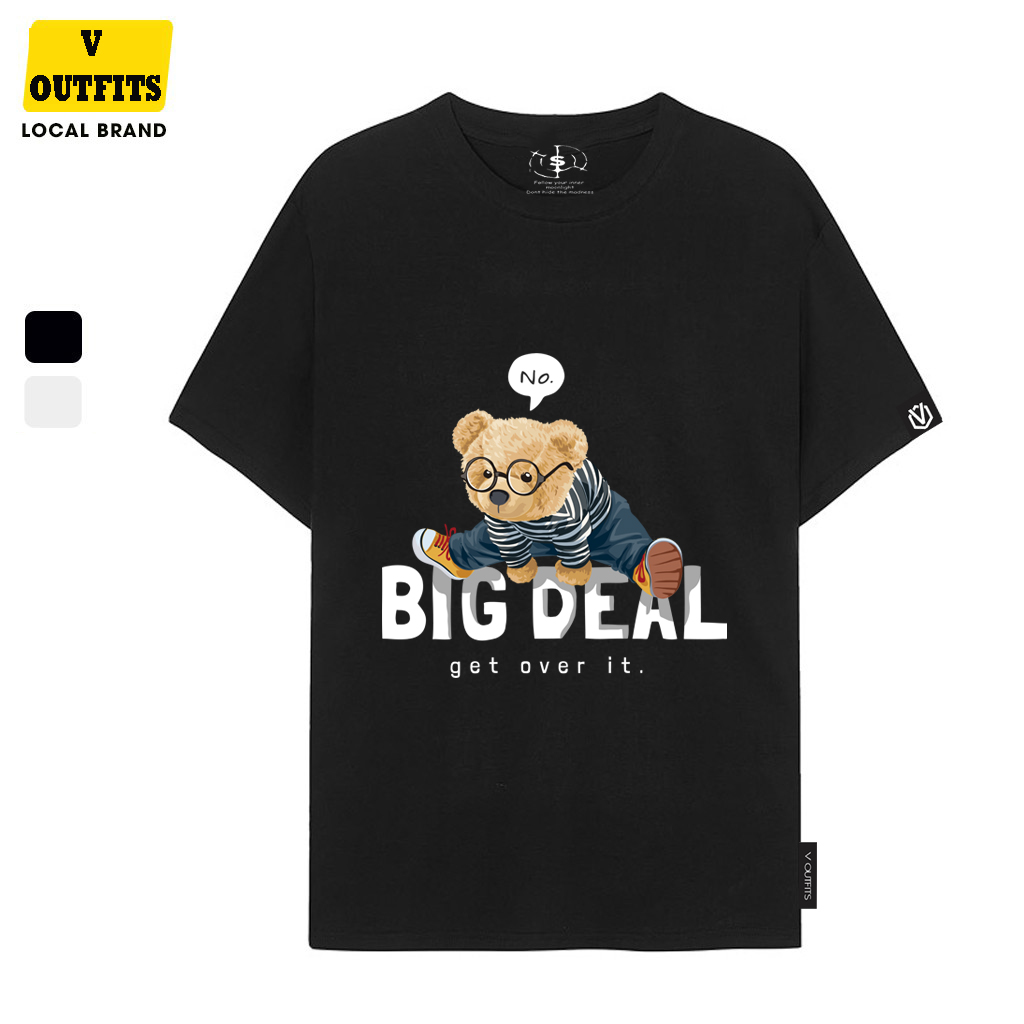 Áo thun in gấu get over it - ato120 - oversize nam nữ form châu âu v outfits - style korea - made in việt nam.