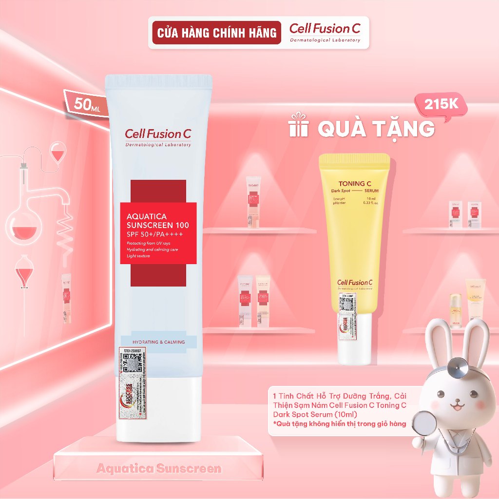 Kem chống nắng cấp ẩm dịu da cell fusion c aquatica sunscreen 100 spf 50+/pa++++