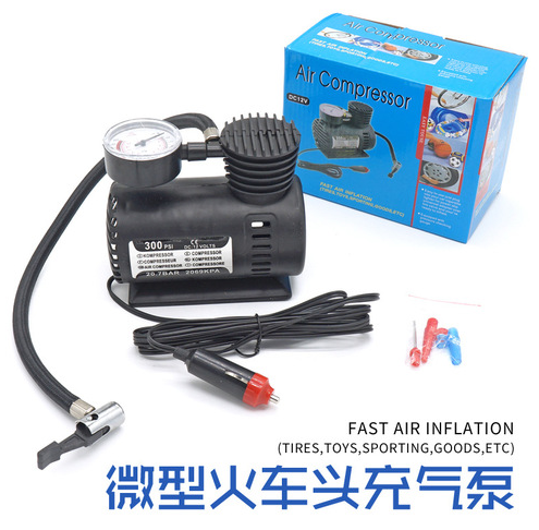 1 Bộ Bơm Hơi Ô Tô Điện Mini 12V 300PSI Thông Dụng Chất Lượng Cao Bơm Lốp Nén Khí Cầm Tay
