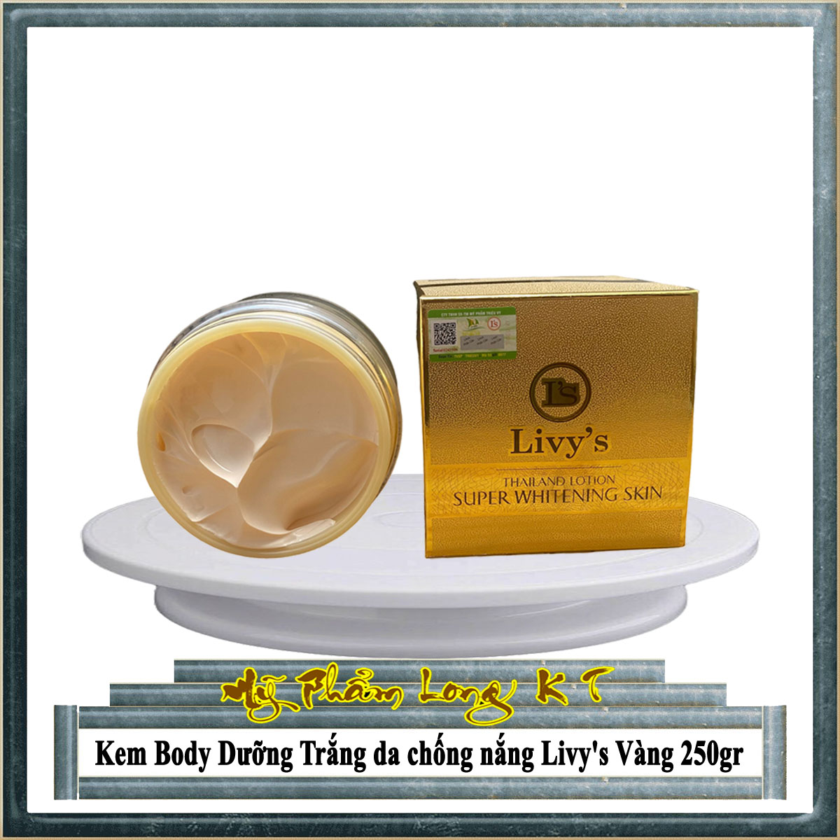 Chính hãng_Kem Body Whitening Livy's Thái Lan Vàng SPF 45+++, 250g kem body livy dưỡng trắng da toàn thân Thái Lan