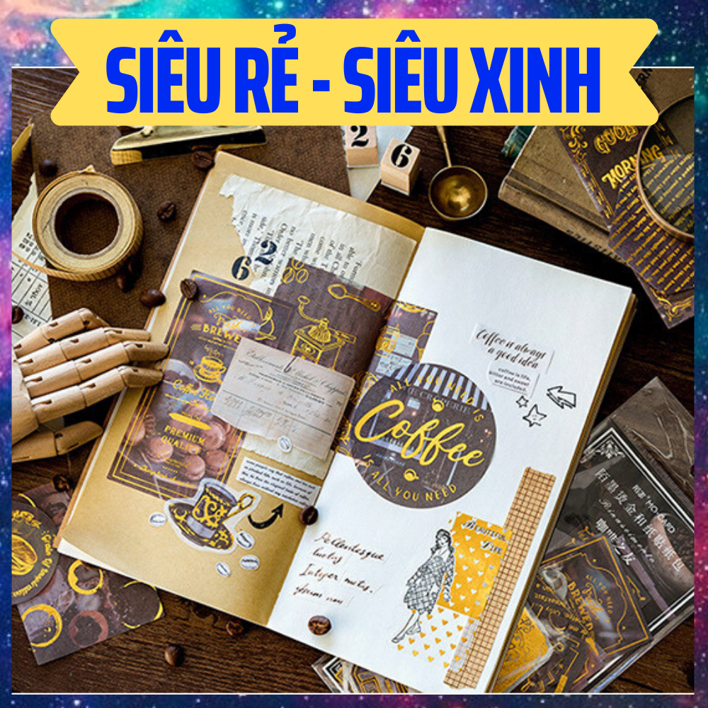 Sticker vintage - sticker cổ điển anh kim deco sticker