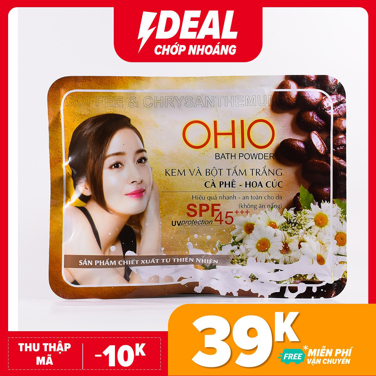 Kem và bột tắm trắng cà phê - hoa cúc - ohio ốc sên new day - xinh xinh