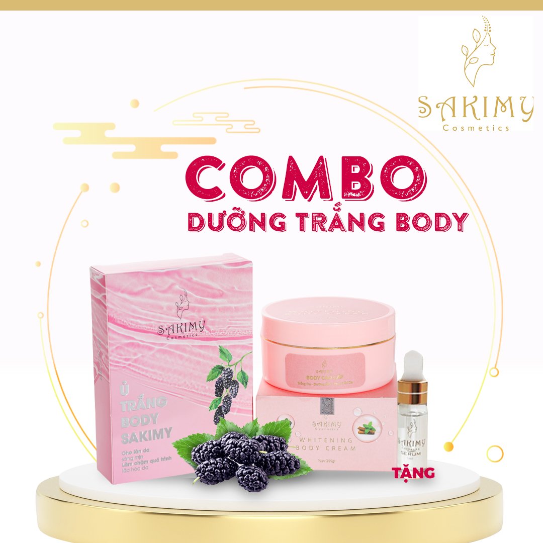 Combo Trắng da body gồm 1 hộp kem body và 1 hộp ủ trắng(3 gói) tặng 1 chai serum (hàng chính hãng)