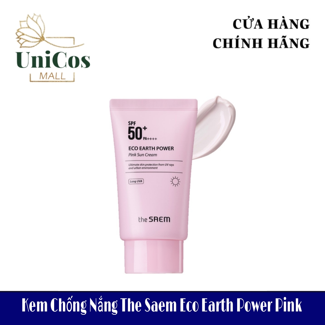 Kem chống nắng the saem eco earth power pink ++++ - kem chống nắng the seam nâng tông 50ml