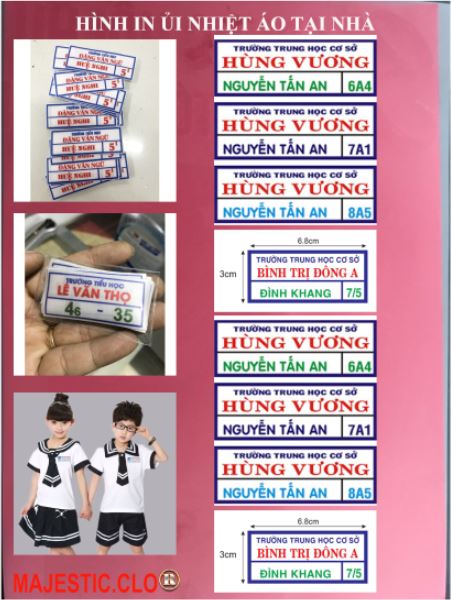  Hình ủi ép nhiệt-hình in áo-IN LOGO PHÙ HIỆU VÀ BẢNG TÊN HỌC SINH  VÀ TRƯỜNG HỌC THEO YÊU CẦU INBOX SHOP-KHUYẾN MÃI-công nghệ in pet chuyển nhiệt đẹp 