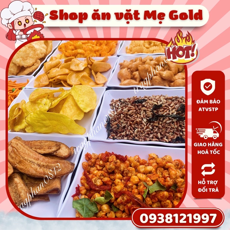 Snack tự chọn, bánh quẩy sấy giòn, bim bim đồ ăn vặt các loại