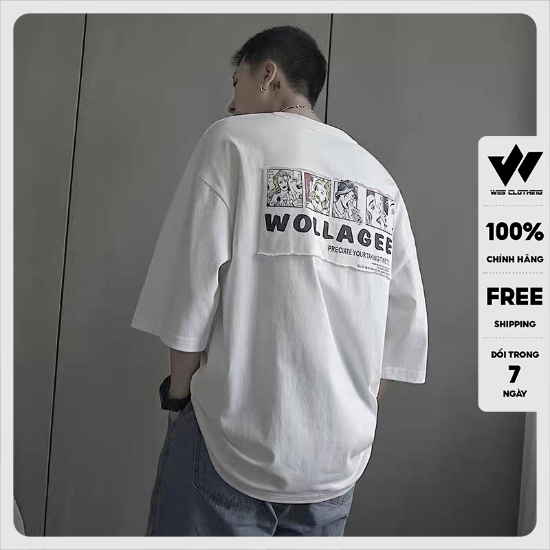 Áo thun tay lỡ WIIS phông unisex form rộng WIIS Wollagee nam nữ oversize ulzzang