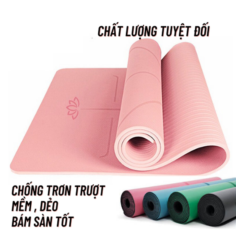 Thảm Tập Yoga 2 Lớp Loại Tốt, Dụng Cụ Tập Thế Dục Tại Nhà - Thảm tập Gym, thảm tập thể dục TPE 2 lớp siêu bền chống trơn trượt làm bằng cao su non.