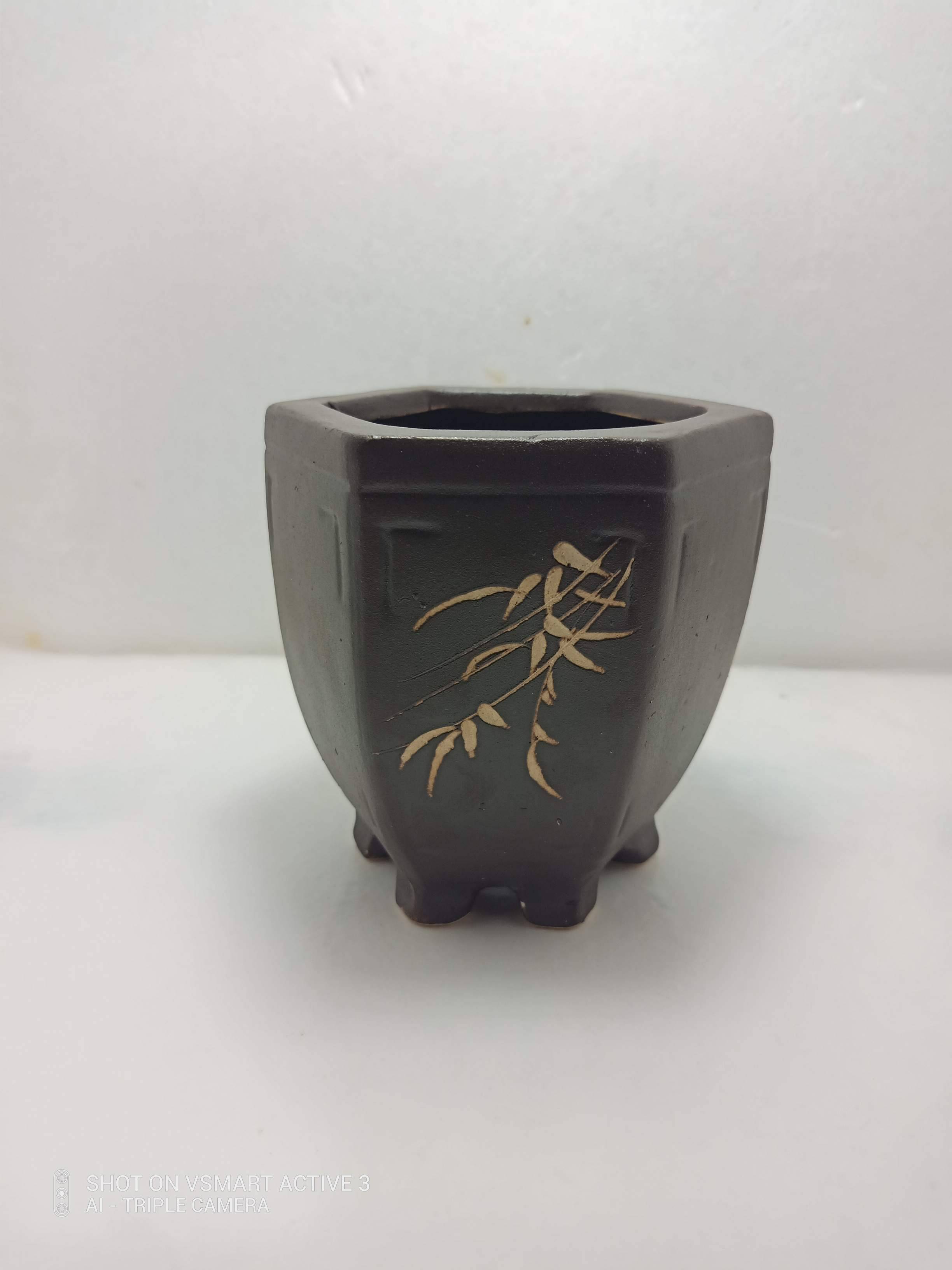 Chậu gốm sứ trồng cây bonsai lục giác , sen đá mini, chậu cây cảnh mini