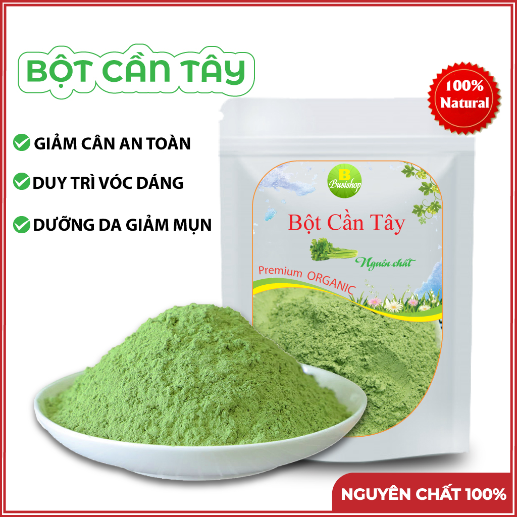 Bột cần tây nguyên chất 100g, Bột cần tây sấy lạnh uống giảm cân, đẹp da