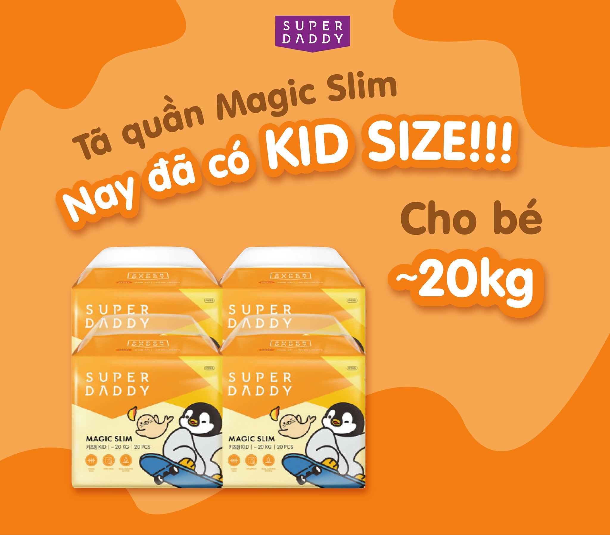 Bỉm quần/dán Super Daddy Hàn Quốc M/L/XL/Big Size
