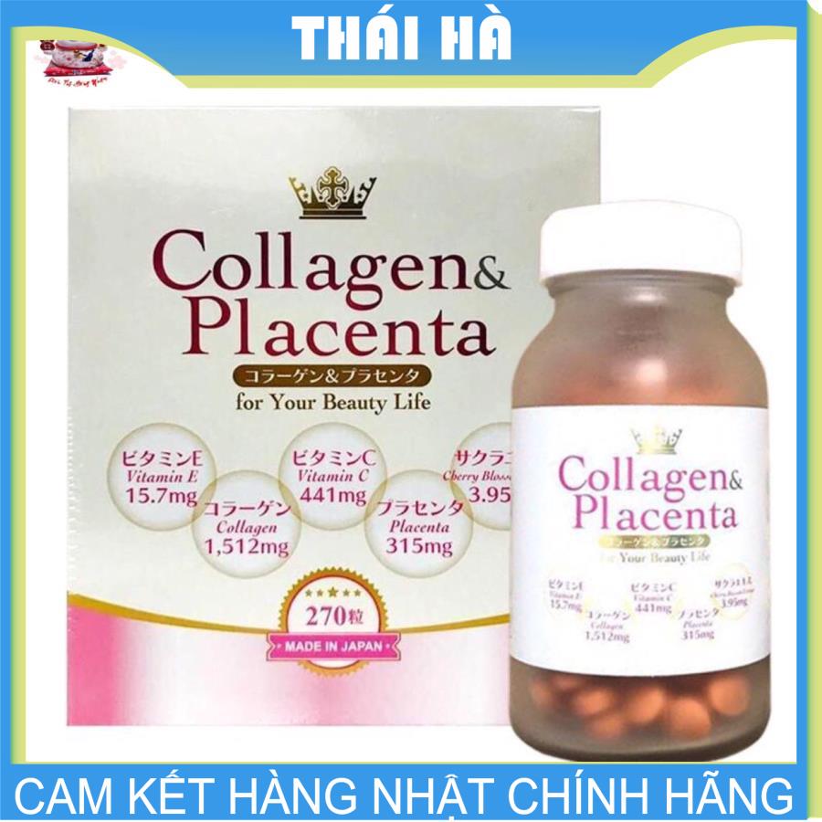 Viên Uống Trắng Da Collagen & Placenta 5 Trong 1 Nhật Bản 270 Viên Trắng Da Giảm Nám Tàn Nhang Giúp Da Đều Màu Rạng Rỡ