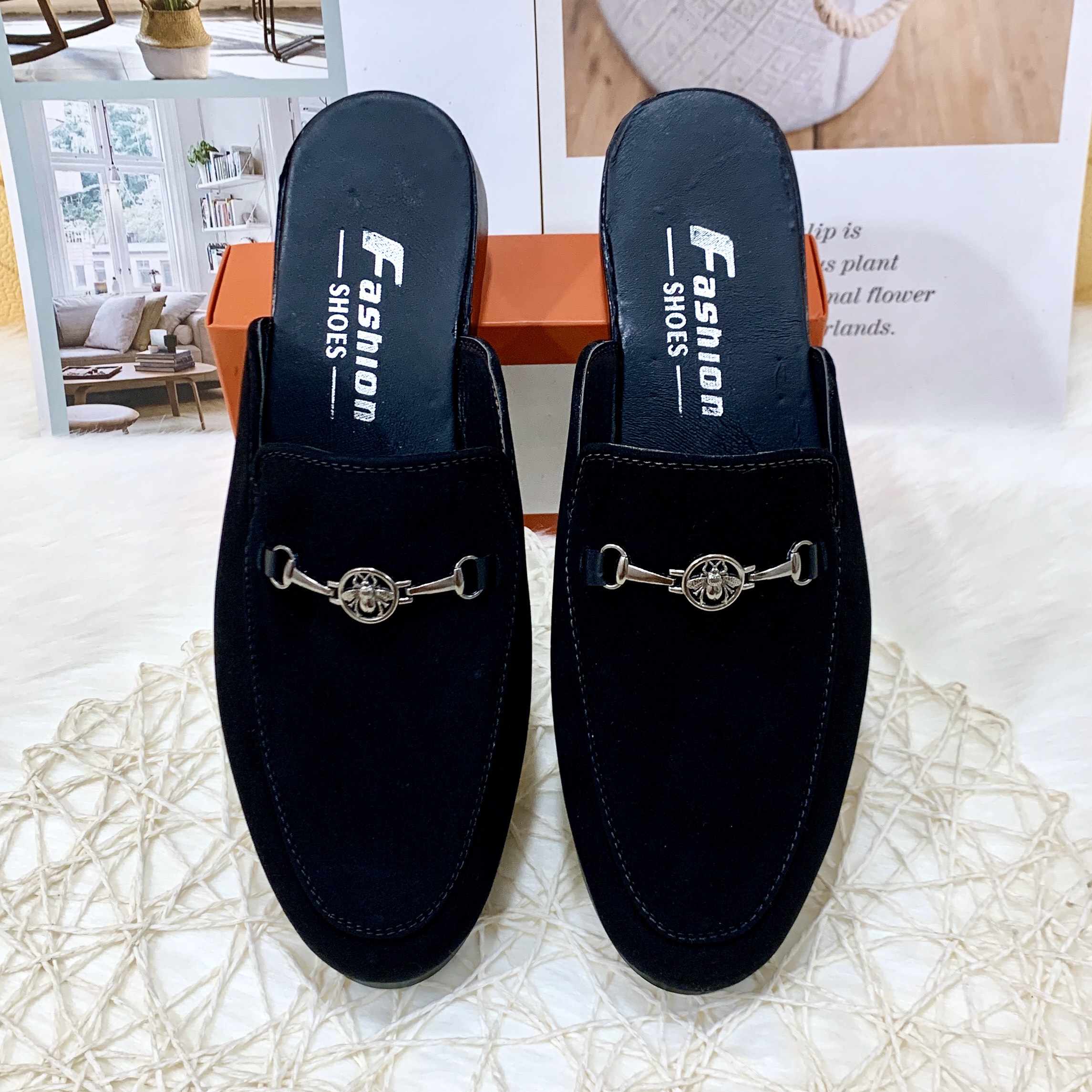 Giày sục nỉ nam phối xích ong ngang - BHNT Shop