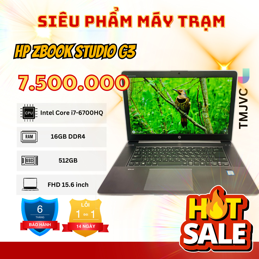 Laptop máy trạm hp zbook g3 core i7 6700hq ram16gb ssd 512gb pin>90%
