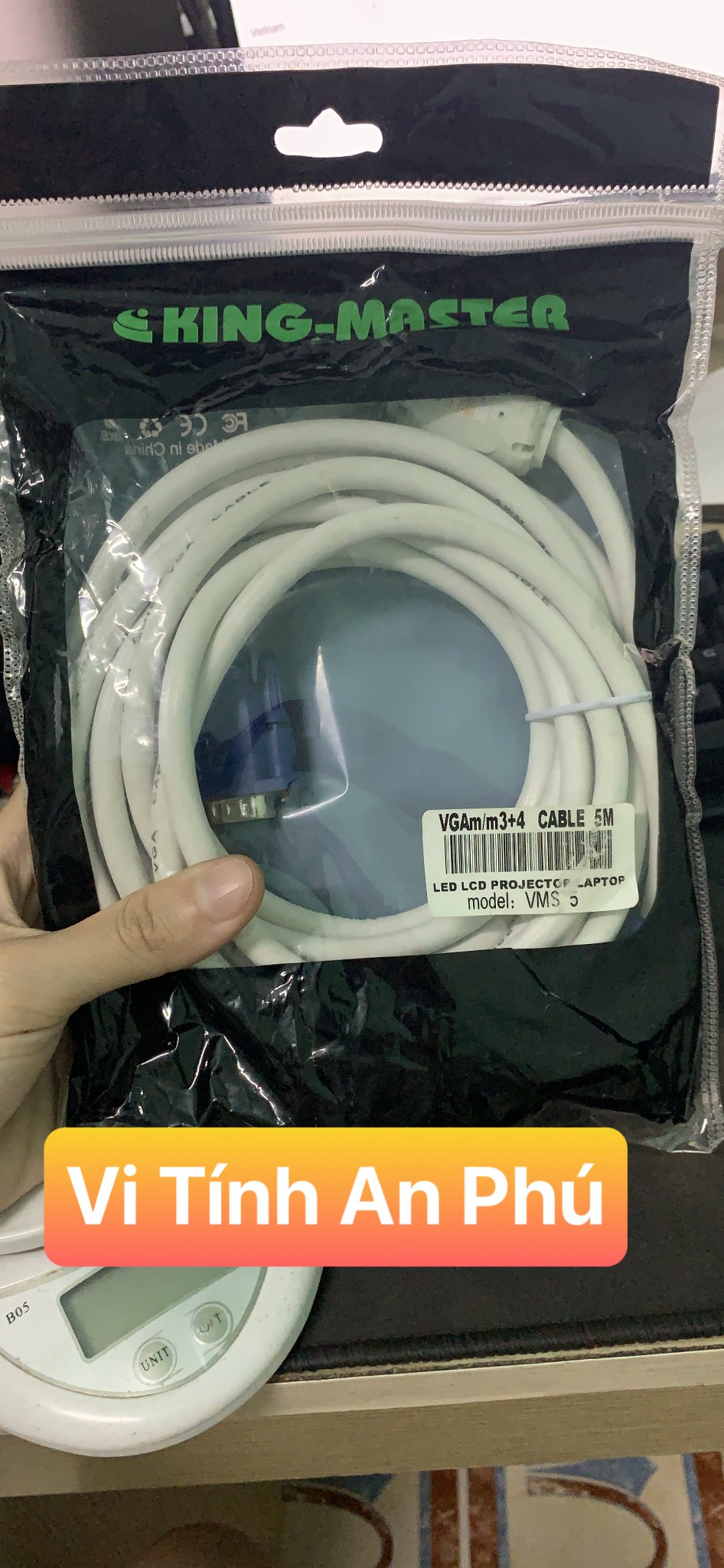 Cáp vga lcd kingmaster km 3+4 5m vms5